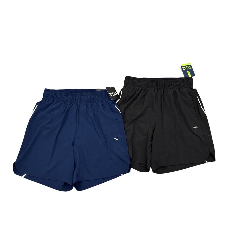 (2) NEW DSG 7" Men Stride Run Shorts Lightweight Moisture Wicking Liner UV50 NWT